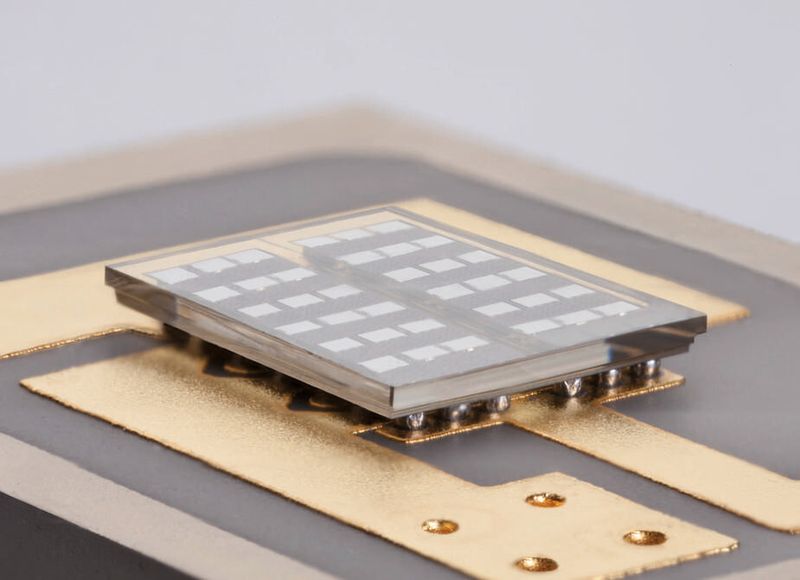 Bild 5: Flip-Chip montierter 50-A-GaN-Leistungstransistor (Detail) (Bild: FBH / schurian.com)