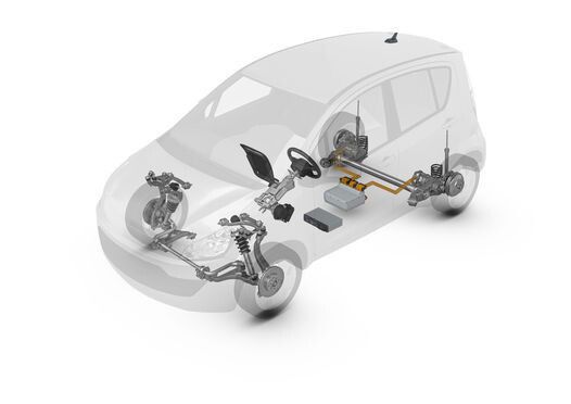 Extrem wendig, lokal emissionsfrei und vernetzt mit Fahrer und Umwelt: Mit dem Konzept Smart Urban Vehicle präsentiert ZF eine exemplarische Lösung für das Klein- und Kompaktsegment im urbanen Individualverkehr. (Bild: ZF Friedrichshafen)