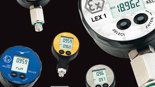 Fünf eigensichere elektronische Manometer nach ATEX-Richtlinie (Bild: Keller)