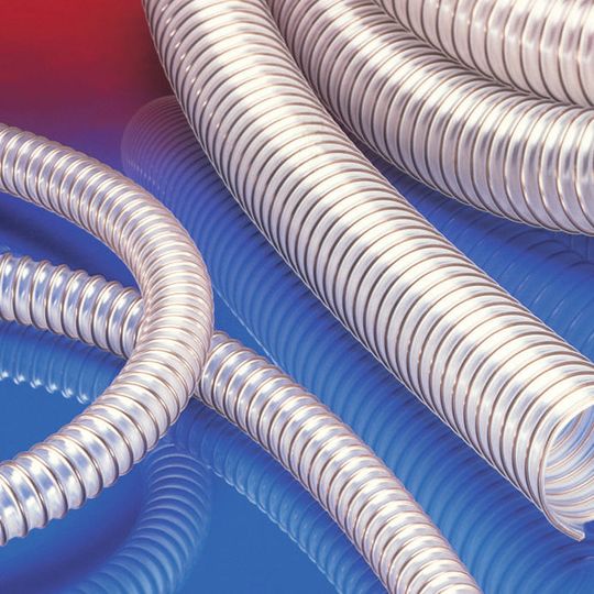 Der Airduc PUR 355 AS eignet sich besonders gut zur Granulatförderung in Granulatfördergeräten.(Bild:  Norres Schlauchtechnik)