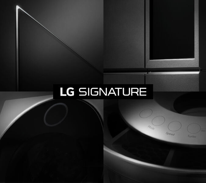 LG stellte eine neue Marke namens Signature vor, die von der IT über die Waschmaschine viele Geräte umfassen soll und sich durch clevere Steuerungsmechanismen sowie exklusives Design auszeichnen soll. (Bild: LG)