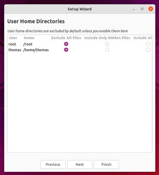 Timeshift kann auch die Home Directories sichern. (Bild: Joos)