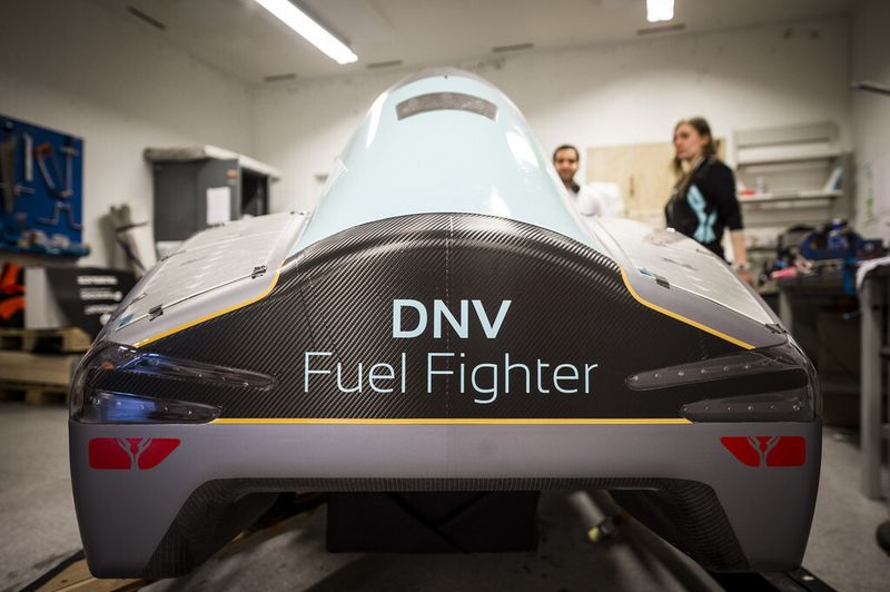 Rückansicht des Wettbewerbsfahrzeugs von Team  NTNU aus Norwegen (Shell)