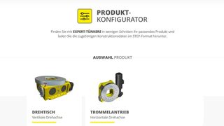 Produktauswahl im 3D-Konfigurator (Bild: Expert-Tünkers )