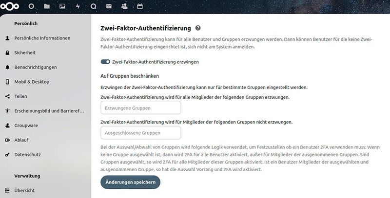 Die Zwei-Faktor-Authentifizierung spielt für die Sicherheit von Nextcloud eine wichtige Rolle.  (Bild: Joos)