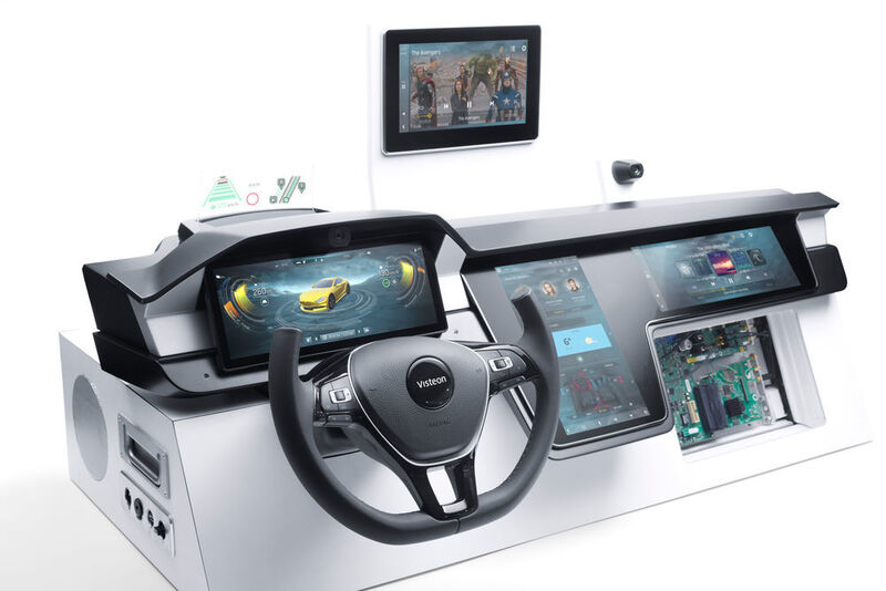 Neu bei Visteon ist die Integration des Cockpit-Domain-Controllers Smartcore mit der skalierbaren Plattform für autonomes Fahren, DriveCore, die zusammen eine nahtlose Mensch-Maschine-Schnittstelle zwischen dem Fahrer und dem Fahrzeug schaffen sollen.  (Visteon)