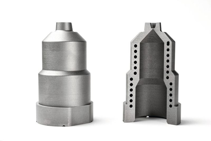 Fehlerfrei mit der DMP Flex 350 produziertes Heisskanalsystem mit kontournaher Kühlung. (GF Machining Solutions)