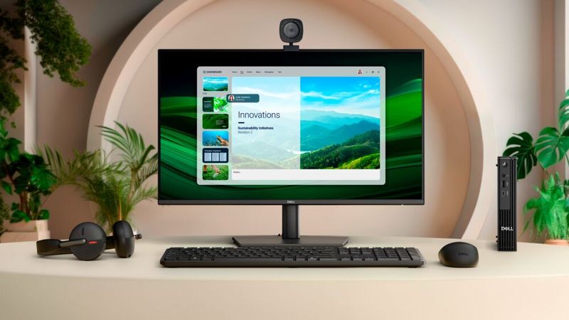 Der ultrakompakte Desktop-PC Dell Pro 5 Micro basiert auf Intels Panther-Lake-Prozessoren und bietet damit eine 50-TOPS-NPU für Microsoft Copilot+ oder andere lokale KI-Anwendungen. (Bild: Dell Technologies)