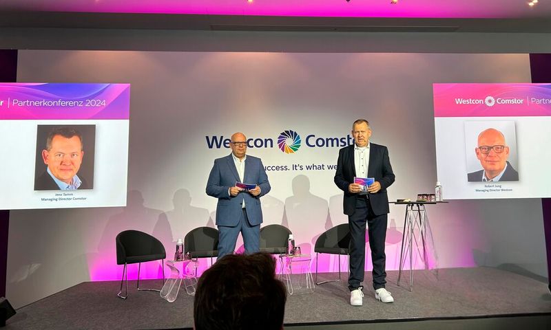 Die Managing Directors von Westcon Comstor Robert Jung (l.) und Jens Tamm eröffneten gemeinsam die Partnerkonferenz.  (Bild: Vogel IT-Medien)