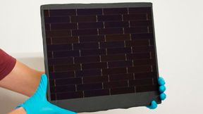 III-V germanium PV module with an efficiency of 34.4 percent – a new world record.
 (Source: Fraunhofer ISE / Photo: Daniel von Kutzleben)