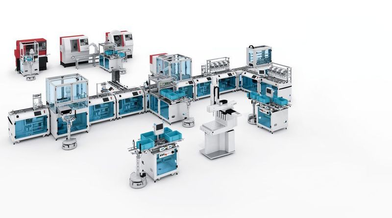 Flexible Fertigung durch variables Layout: Das ist mit der Modellfabrik CP Factory möglich. Sie bildet die neuesten Entwicklungen der digitalen Produk­tion ab und bietet motivierende Projektaufgaben aus der Praxis. (Festo)