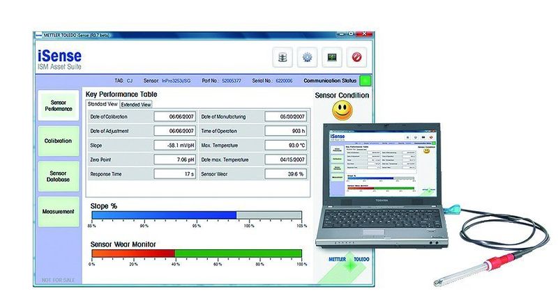 Die neuen digitalen Sensoren von Mettler-Toledo besitzen einen im Steckkopf integrierten Chip, in dem einerseits alle relevanten Sensorparameter gespeichert sind, andererseits Algorithmen arbeiten, die eine erweiterte Sensordiagnostik bereitstellen.  (Bild: Mettler-Toledo)