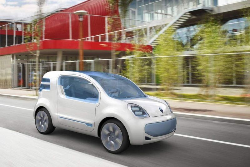 Am besten eignet sich der Elektroantrieb für Stop-and-go-Betrieb in der Stadt. Der Kleinlieferwagen Kangoo Z. E. Concept hat deshalb wohl die besten Vermarktungschancen. Fotos: Renault (Archiv: Vogel Business Media)