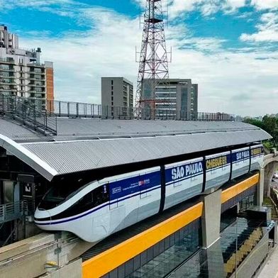 BYD hat am 31. März mit der Linie 17 am Stadtrand der Metropole Sao Paulo die erste größere Sky-Rail-Strecke außerhalb von China in Betrieb genommen. (Bild: BYD)