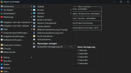 Screenshots und Bildschirmaufnahmen erstellen und einfach mit ShareX teilen.(Bild:  Joos - ShareX)
