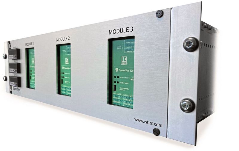 Bild 3: Die Geräte Speedsys 200 von Istec International für den Überdrehzahlschutz nach SIL2 gibt es auch als Retrofit-Lösung in einem 19-Zoll-Rack. (Bild: Weidmüller)