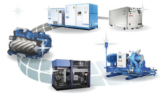 Die Comvac 2013 bietet wieder Orientierung in allen Fragen der Druckluft- und Vakuumtechnik. Impressionen von der Comvac 2011 finden Sie in der Bildergalerie. (© Maksim Samasiuk - Fotolia.com / Bilder(von rechts oben): Pfeiffer, Almig, Boge, Compair, Almig)