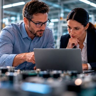 Perzeptron empfiehlt Elektronikfertigern den gemeinsamen Blick mit dem Kunden auf die Supply Chain. (Bild: Perzeptron / KI-generiert)
