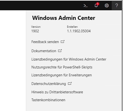 Version des Windows Admin Center-Gateways anzeigen. (Microsoft / Joos)
