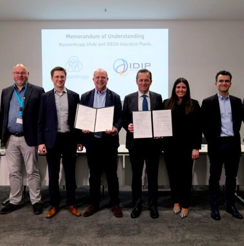 thyssenkrupp Uhde and Idesa Industrial Plants Slu have signed a MOU to cooperate on developing and fabricating modules for green ammonia projects. 