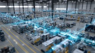 Nahtlose Datenflüsse vom Sensor bis in die Cloud bilden das Fundament für die intelligente und wettbewerbsfähige Produktion von morgen. (Bild: © Tichila – stock.adobe.com_KI-generiert)