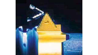 Werkzeug mit 3D-gelaserter Spanformgeometrie. (Bild: Simtek AG)