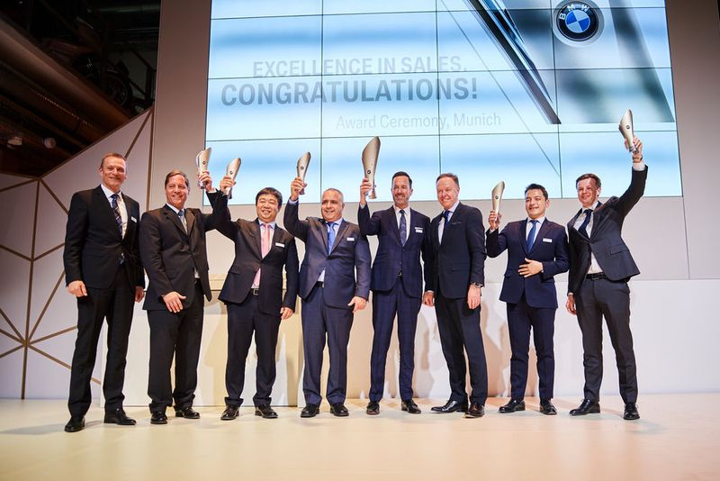 Die sechs Regionalsieger der Kategorie „Sales BMW i & BMW iPerformance“. (BMW)