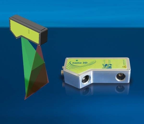 Die VC-nano-3D-Kameras von Vision Components beherbergen Laser, Kamera und Intelligenz in einem Gehäuse. Sie werden zur Qualitätskontrolle und Roboterführung etwa in der Automobilindustrie eingesetzt und erledigen sowohl 2D- als auch 3D-Prüfaufgaben. Die Effizienz von Anlagen könne laut Hersteller hierbei enorm gesteigert werden. (Messe Stuttgart)