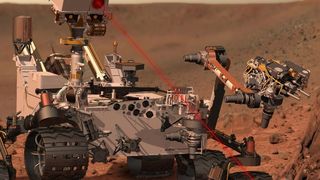 Bild 1: Die Analyse von Gestein und Bodenbeschaffenheit ist Hauptaufgabe des Mars-Rover Curiosity. (Bild: Nasa/JPL-Caltech)