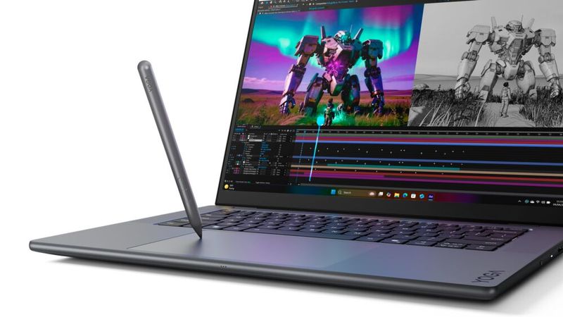 Das haptische Force Pad im Yoga Pro 9n erkennt auch Eingaben mit dem Yoga Pen Gen 2.    (Bild: Lenovo)