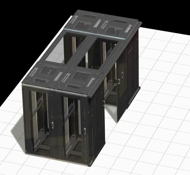 Server mögen es kalt: Raumplaner müssen den Kaltgang besonders im Auge behalten, denn in den Rack-Reihen dürfen keine Temperaturdifferenzen den kühlenden Luftstrom beeinflussen.  Mit einer Kaltgang-Einhausung wird erstens die vertikale Temperaturdifferenz reduziert und zweitens eine saubere Kalt-Warmluft-Trennung hergestellt. (Bild: serverschrank.biz)