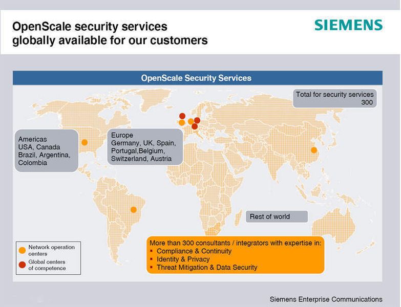 Abbildung 3: Weltweit kann Siemens Enterprise Communications fünf Network Operation Center für Managed UC-Security anbieten. (Archiv: Vogel Business Media)