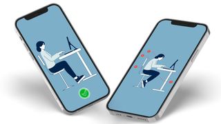 Illustration of an ergonomics app on a smartphone. (Image:German Sport University Cologne)