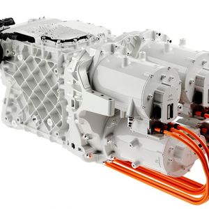 Der Antrieb für die schweren Electric-Lkw von Volvo besteht aus drei Motoren.(Bild:  ampnet/Volvo)