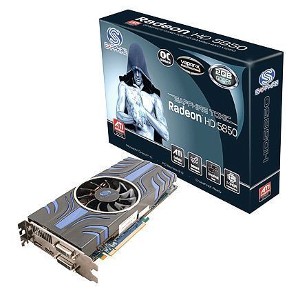 1x Sapphire Grafikkarte Toxic HD 5850 2GB (UVP: 345 Euro), 1x Sapphire Grafikkarte HD 5770 Flex mit einem Gigabyte (UVP: 155 Euro), 1x Sapphire Grafikkarte HD 5550 mit 512 Megabyte (UVP: 99 Euro) (Archiv: Vogel Business Media)