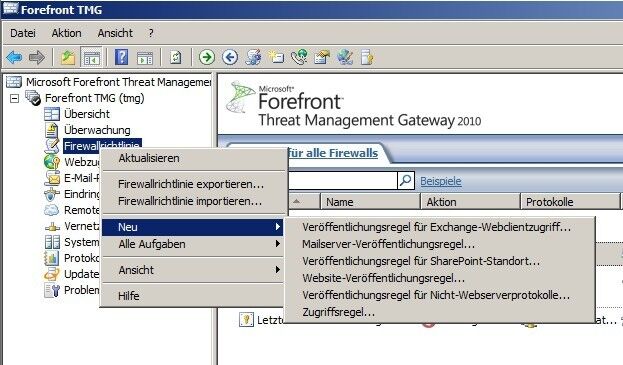 Abbildung 12 - Veröffentlichen von Servern im Internet mit dem Firewall-Server Forefront Threat Management Gateway 2010 (TMG). (Archiv: Vogel Business Media)