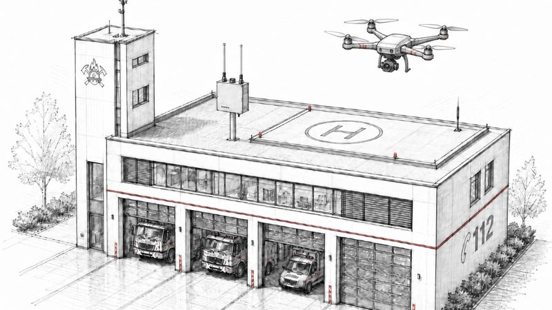 “Drone MonSta Box in operation with a fire brigade”(Source:  hensec)