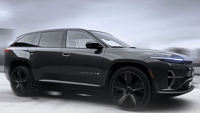 Der Frontgrill des Wagoneers wird LED-bestrahlt.  (Bild: Stellantis)