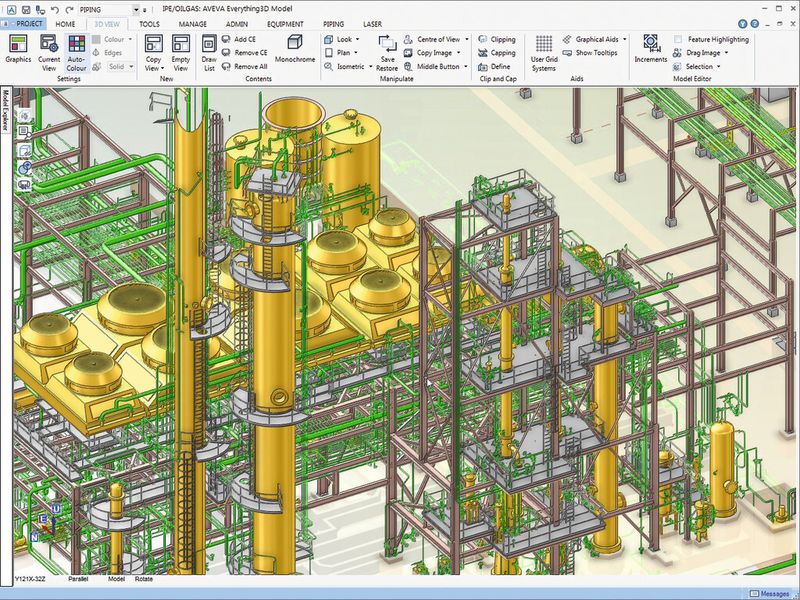 Aveva Everything3D (E3D) ist seit 2013 auf dem Markt. Nicht zuletzt bietet das Werkzeug eine Architektur, die die Wiederverwendung von Projekten und modulare Planung unterstützt. (Bild: Aveva)