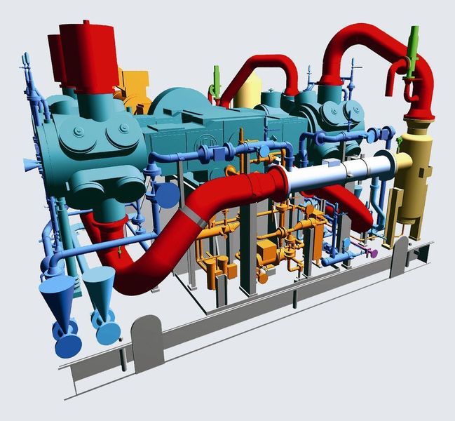 VRML visualization of an air compressor for a refinery in Morocco.  (Picture: Auto-trol)