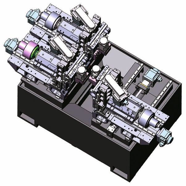 Bild 3: Diese Illustration veranschaulicht die drei beweglichen, simultan arbeitenden Spindelmodule. (Bild: Citizen)