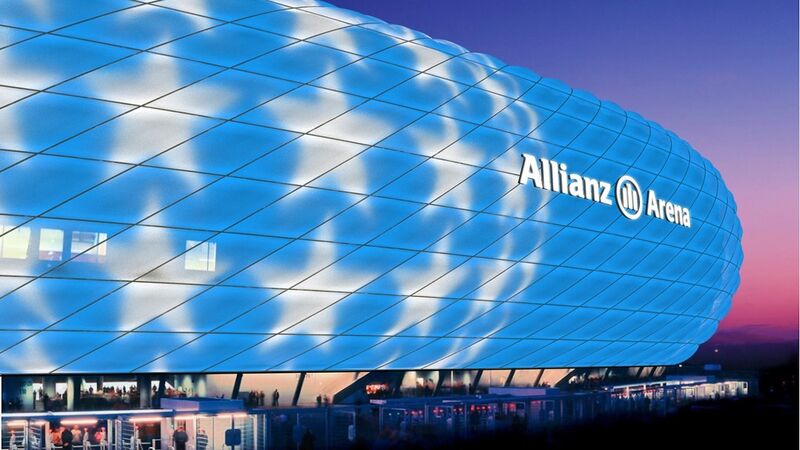 Verschiedene Stimmungen sollen sich künfitg erzeugen lassen: Dank der LED-Technik wird die Allianz-Arena individueller beleuchtet. (Phillips Lighting)
