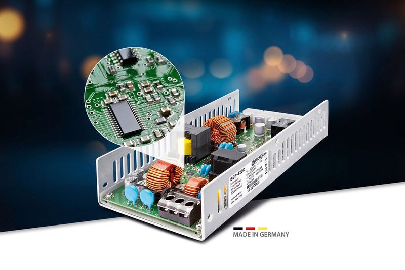 Das lüfterlose DC-ATX-Netzteil BEP-520C Made in Germany liefert 200 Watt Dauerleistung und wurde für den zuverlässigen 24/7-Betrieb in Embedded-PCs, Industrie-Computern und Rugged-Systemen entwickelt. Die neue Conformal-Coating-Option schützt die Elektronik zuverlässig vor Feuchtigkeit, Staub, korrosiven Gasen und aggressiven Chemikalien. (Bild: Bicker)