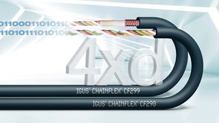 Die neuen chainflex Datenleitungen CF298 und CF299 mit TPE-Außenmantel für engste Biegeradien bis 4xd. (Quelle: igus GmbH) (Igus)