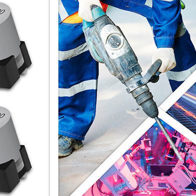 The new AEVA and AEVB Series aluminum electrolytic capacitors are engineered for harsh industrial environments, delivering high-CV, long-lifetime performance in compact, surface-mount packages that reliably withstand up to 30g acceleration and operating temperatures extending from -55° to +125°C. (Source: Kyocera)