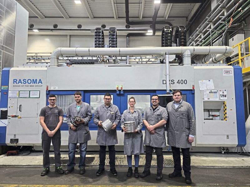 Development partners and users of the series process, the LTH Castings team: from left (Blaž Peternel (technologist), Janez Jelovčan (Head of Machining Technology Škofja Loka), Nejc Kapus (Plant Manager Škofja Loka), Tatjana Cankar Mencinger (Project Leader), Tilen Štremfelj (Head of Project Management), Dr. Primož Ogrinec (CTO). (Image:LTH Castings)