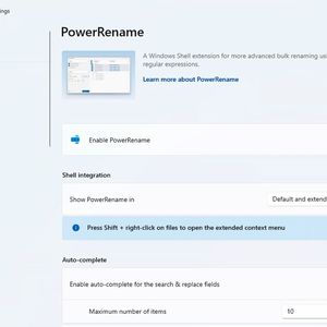 Anpassen der Optionen für PowerRename.(Bild:  Joos – Microsoft)