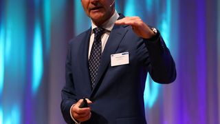 Klaus Helmrich, Mitglied des Vorstands der Siemens AG, beim „Forum Deutscher Mittelstand“ in Stuttgart (www.siemens.com/press)