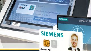 Mit dem neuen RFID-System Simatic RF1000 bietet Siemens eine flexible und einfache Lösung, um den Zugriff auf Maschinen und Anlagen zu kontrollieren. Hierfür bringt Siemens den Reader Simatic RF1060R als erstes Gerät auf den Markt. Dieser ermöglicht es Unternehmen, vorhandene Mitarbeiterausweise zu nutzen, um das Bedienpersonal zu identifizieren und Maschinenzugänge zu dokumentieren. (Siemens)