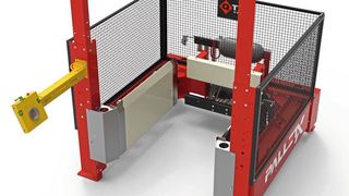 
Europapremiere für den Palettenwechsler „PalletX“ von Qtek Design, den Karl H. Bartels auf der Logimat 2020 vorstellt. (K.H. Bartels)